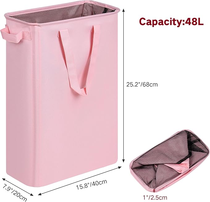 efluky Slim Laundry Basket, Narrow Laundry Hamper - Image 3