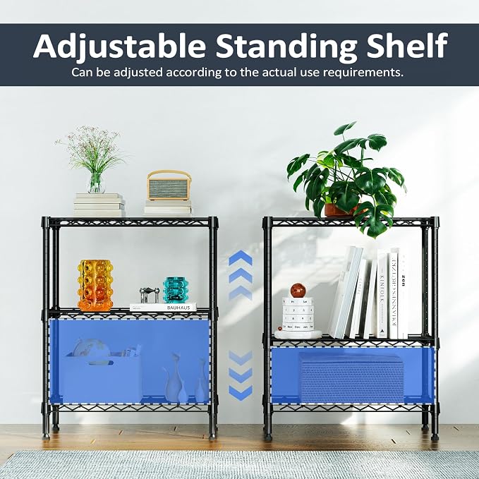 3 Tier Wire Shelving Unit, Small Metal Wire Shelf - Image 6