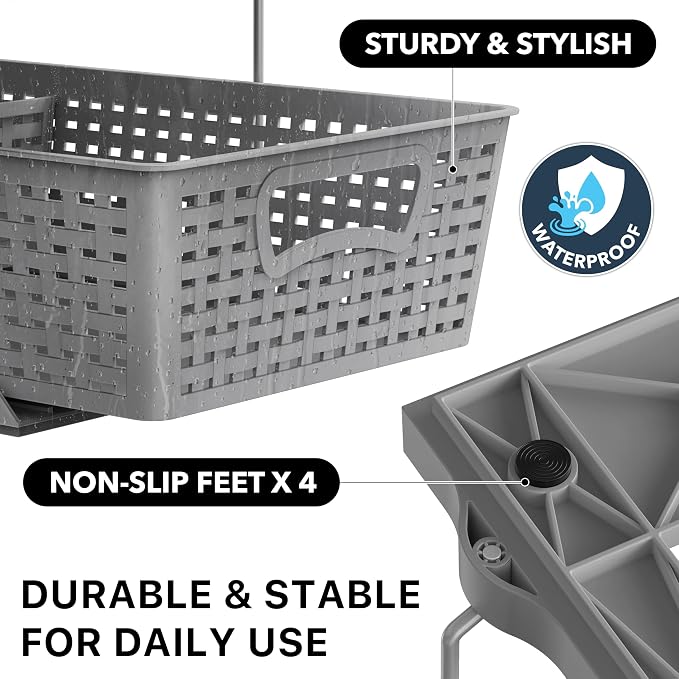 Simple Houseware 2 Tier Bathroom Organizer Tray Pull-Out Sliding Drawer - Image 5