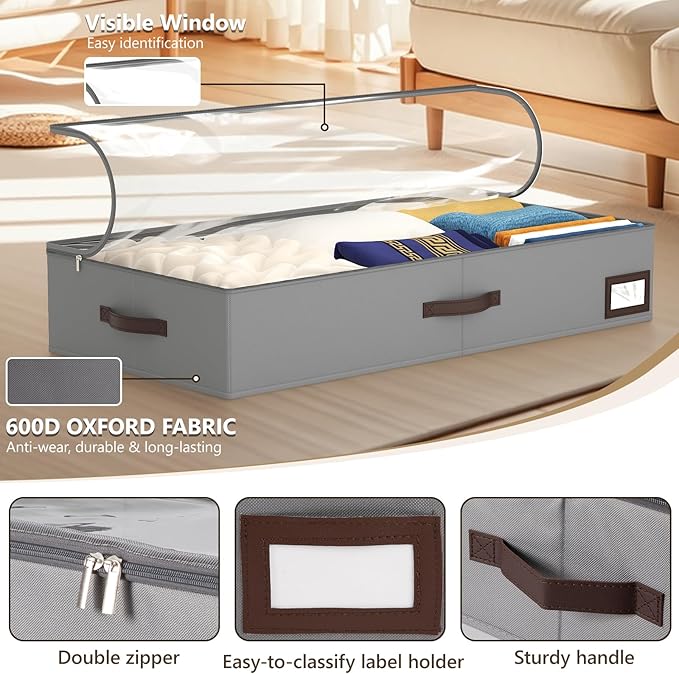 OIAHOMY 2 Pack Under Bed Storage - Image 4