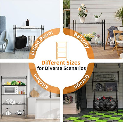 Elevon 5-Tier Storage Shelves, Adjustable Metal Wire Shelving Unit - Image 6