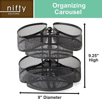 Nifty Organizing Carousel – Black Powder Coat Finish, Spins 360-Degrees - Image 3