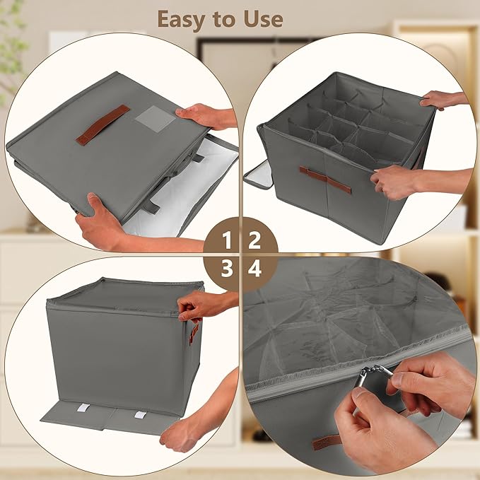 Vincona Shoe Organizer for Closet, 2 Pack Shoe Storage Bins Foldable Shoe - Image 5