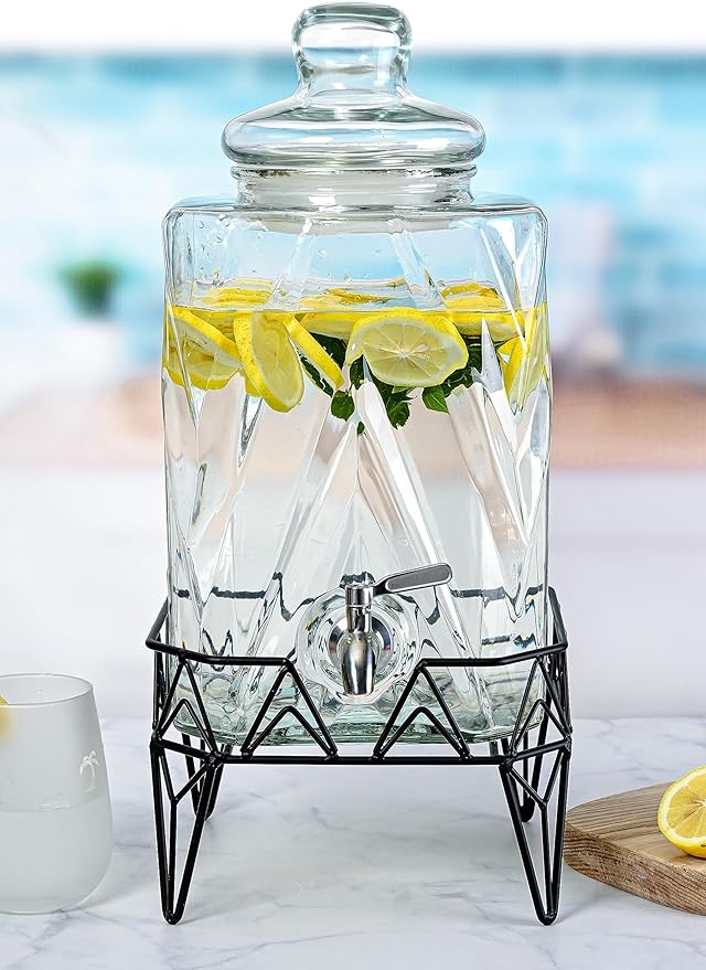 Glacial Ice Design Glass Beverage Dispenser - Image 6