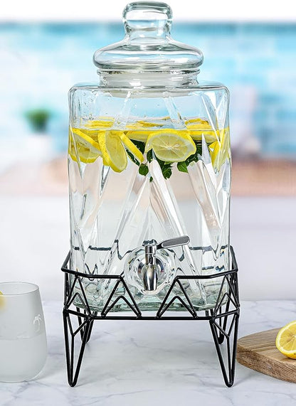 Glacial Ice Design Glass Beverage Dispenser - Image 6