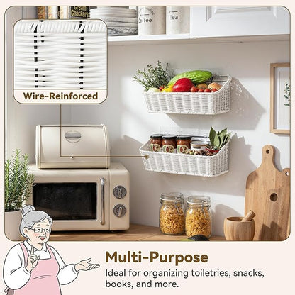 GRANNY SAYS Wicker Hanging Basket, 2 Pack Storage Baskets - Image 2
