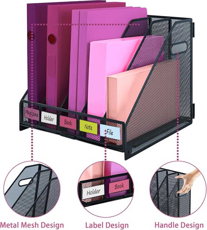 Desk Organizers, Metal Magazine File Holder - Image 3