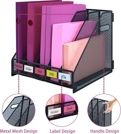 Desk Organizers, Metal Magazine File Holder - Image 3