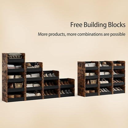 FOUCSSOMEI 2-Tier Stackable Closet Organizer and Storage Stackable Shelves – - Image 6