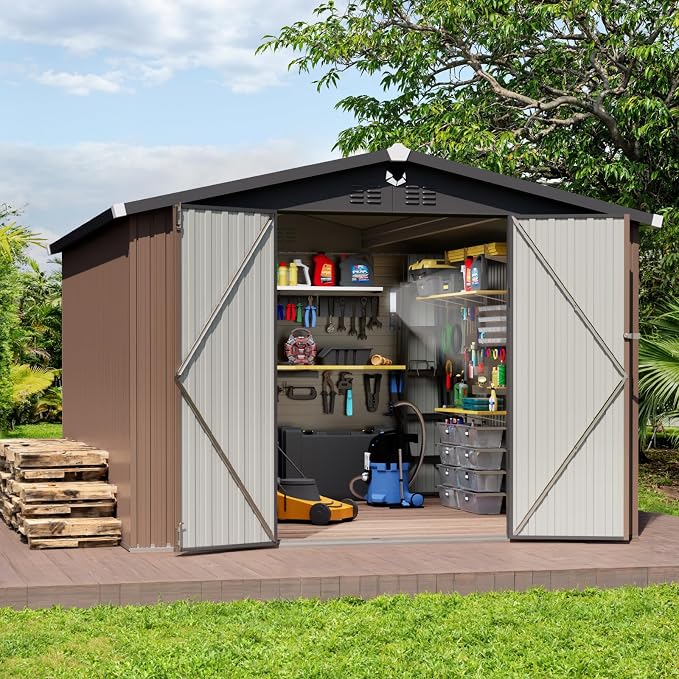 Metal Storage Shed, 10x12 Outdoor Storage Building, Large Backyard Sheds by Sannwsg