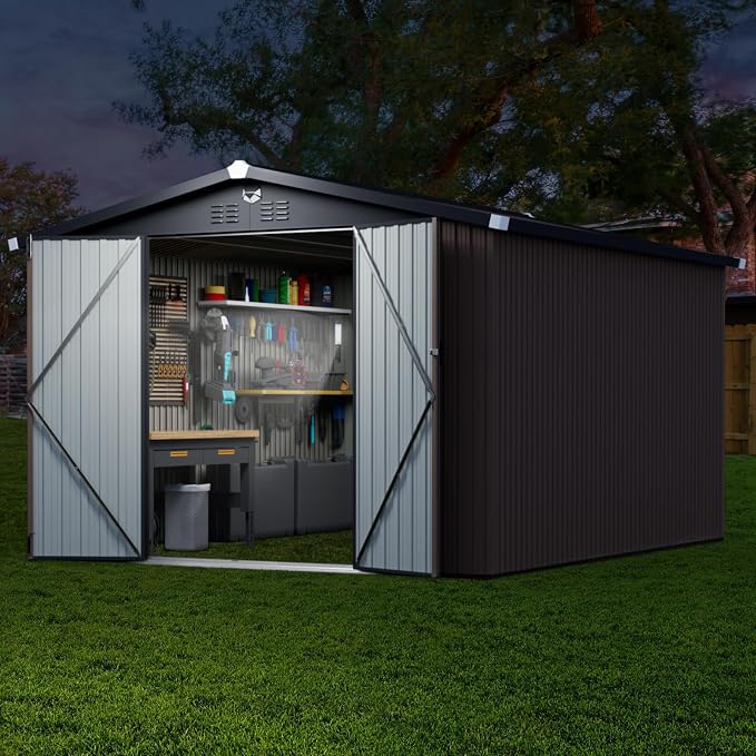 Metal Storage Shed, 10x12 Outdoor Storage Building, Large Backyard Sheds - Image 9