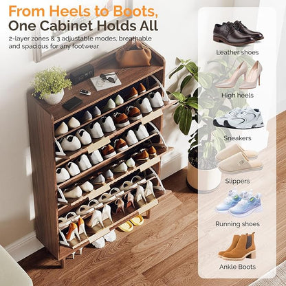 VINGLI Fluted Shoe Storage Cabinet - Image 9