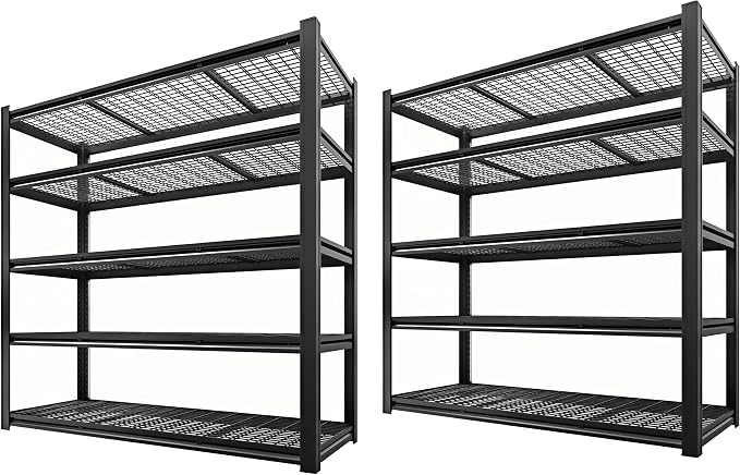 5 Tier Metal Shelving Unit, Adjustable Storage Shelves, Living Room by LIJIUHOME