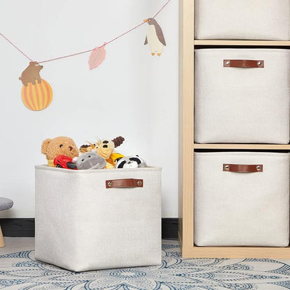 HNZIGE 13x13x13 Cube Storage Bins, Fabric Storage Cubes Baskets - Image 7