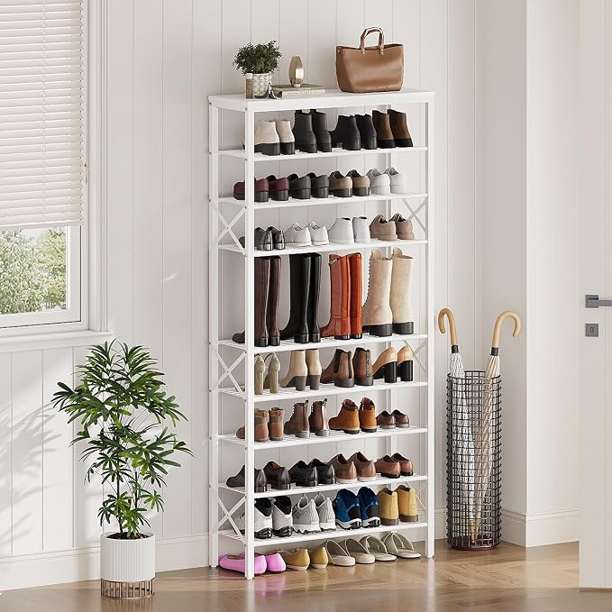 YATINEY 10 Tier Shoe Rack, Large Capacity Shoe Storage Organizer Holds 40 Pairs - Image 2