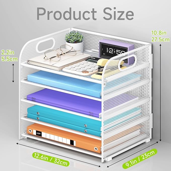 Cawukege 2 Pack 5 Tier Paper Organizer, Letter Tray - Image 5