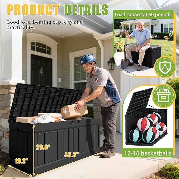 Greesum Outdoor Storage Box 82 Gallon Storage Bin - Image 6