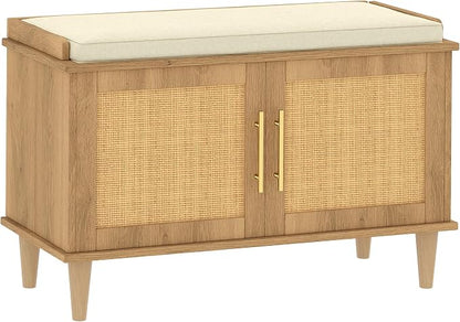 Akxomel Rattan Shoe Storage Bench by Akxomel