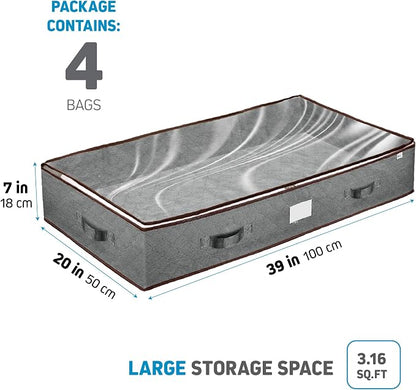 Under Bed Storage Bins - 90L Pack Of 4 Under The Bed Storage Containers - Image 2