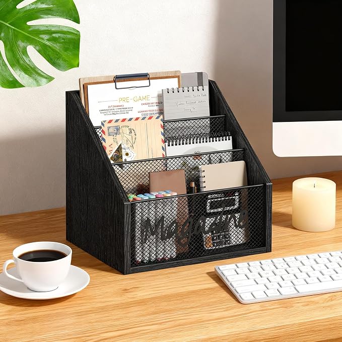 Magazine Holder, Wood Magazine Rack Floor, Mail Organizer Countertop, Magazine - Image 6