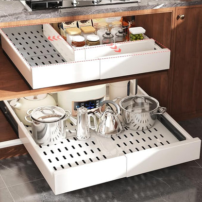 1 Pack Pull Out Cabinet Organizer Expandable Width and Depth, Slide Out Drawers by Seinloes