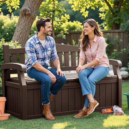 Flamaker 80 Gallon Storage Bench Outdoor Indoor, Durable All-Weather Seating - Image 6