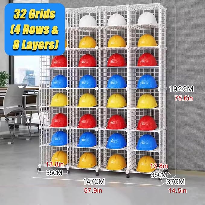 Stackable Safety Helmet Storage Boxes, Large Adjustable Hard Hat Placement - Image 2