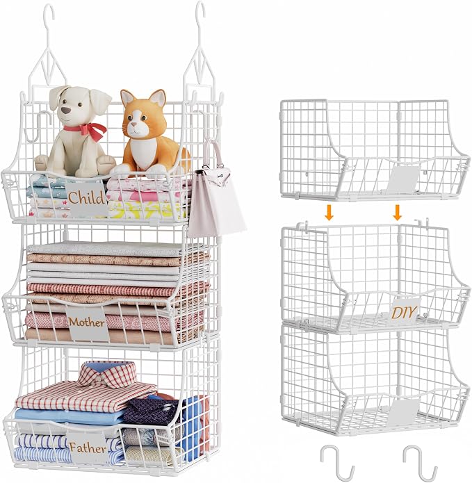 Hanging Closet Organizers and Storage, 5 Tier Closet Shelf Clothes Organizer by Unknown