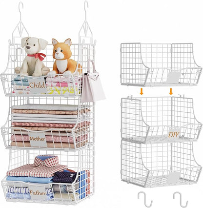 Hanging Closet Organizers and Storage, 5 Tier Closet Shelf Clothes Organizer by Unknown