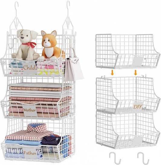 Hanging Closet Organizers and Storage, 5 Tier Closet Shelf Clothes Organizer by Unknown