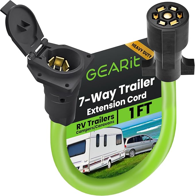 GEARit 7-Way Trailer Extension Cord 7-Pin Trailer Plug Inline Cord Wire Harness by GEARit