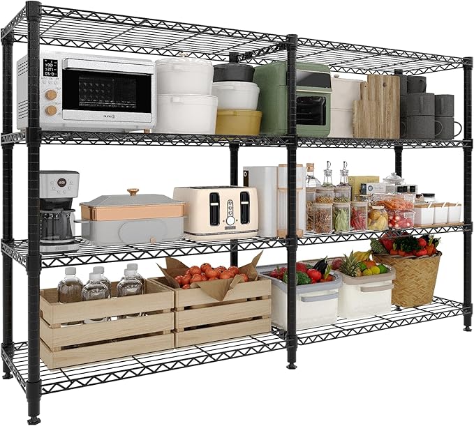 4-Tier Metal Shelving Unit, Heavy Duty Storage Shelves Adjustable Garage Shelf by Unknown
