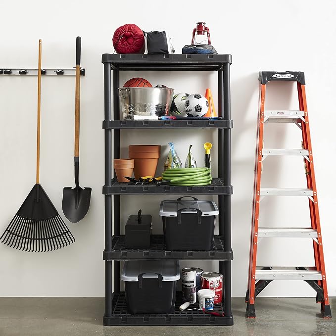 Gracious Living 2 Pack XL Heavy-Duty Storage Shelves, Knect-A-Shelf 5-Shelf - Image 2