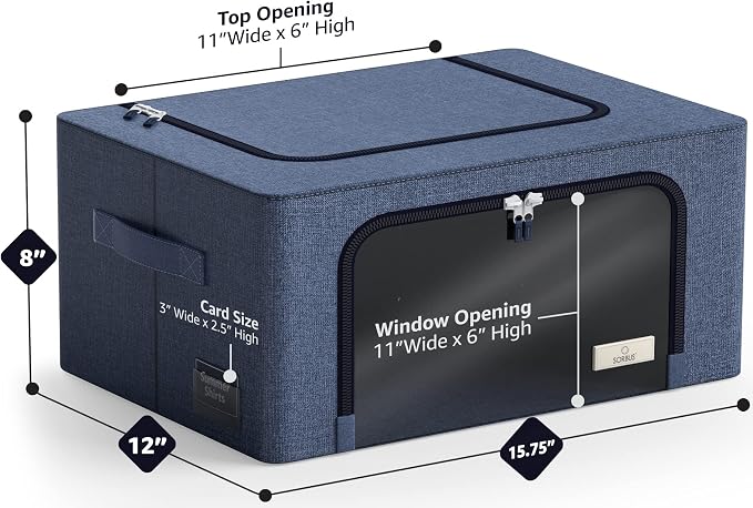 Sorbus Storage Bins with Metal Frame - Image 3