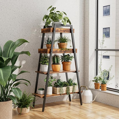 VECELO Ladder Shelf, 4-Tier Bookshelf - Image 2