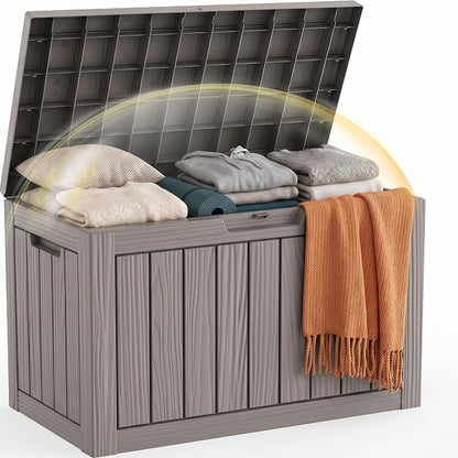 EFU Outdoor Storage Box 60 Gallon Deck Box Lockable UV Resistance Waterproof by EFU