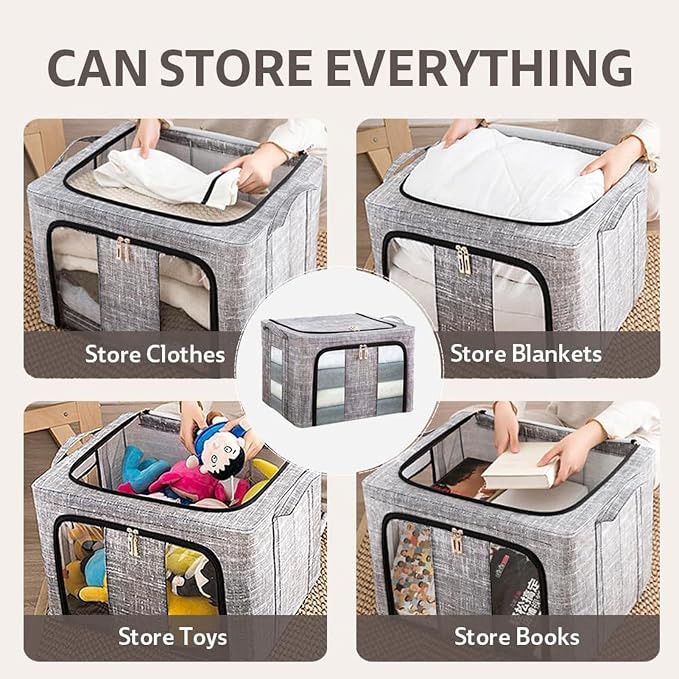 Storage Bins for Clothes, 66L Waterproof Stackable Bag, Large Clothes Storage - Image 4