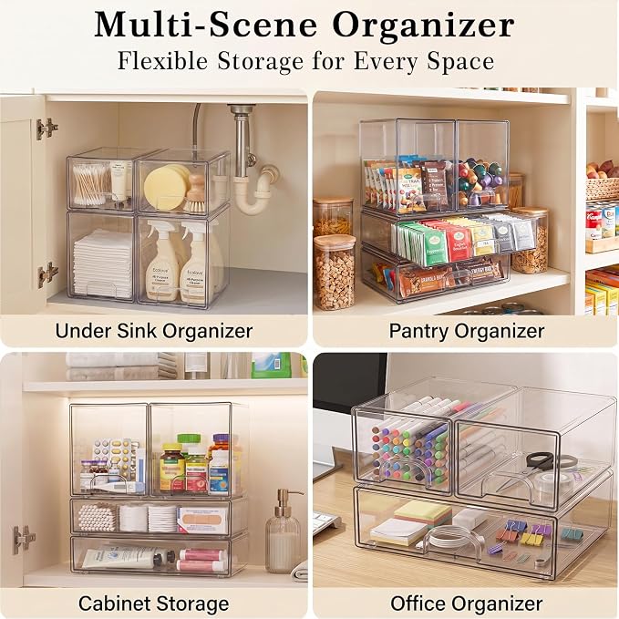 Clear Stackable Storage Drawers: Baby Bottle Storage Organizer, Acrylic Bottles - Image 8