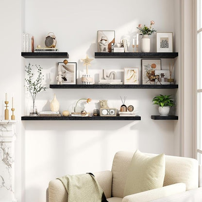 Fun Memories Black Floating Shelves 8 Inch Long, Small Deep Floating Shelf - Image 6