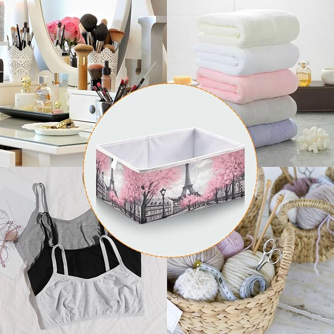 Paris Eiffel Tower Foldable Cube Storage Bin, Home Decor Organizer Storage - Image 5