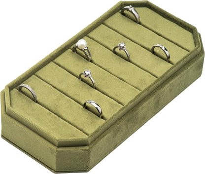 Velvet Ring Organizer Display Tray Jewelry Box Earring Holder Case - Image 2