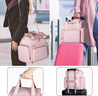Large Makeup Cosmetic Bag with 3 Removable Case, Double Layer Travel Makeup - Image 6