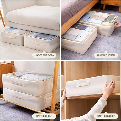Under Bed Storage Bins Frame Storage Box Oxford Fabric Sturdy Underbed - Image 3