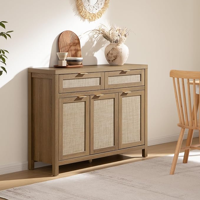 SICOTAS Rattan Sideboard Buffet Cabinet - Image 3