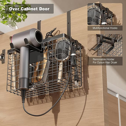 Voldra Hair Dryer Holder Cabinet Door, Adhesive Hair Tool Organizer Wall Mount - Image 5
