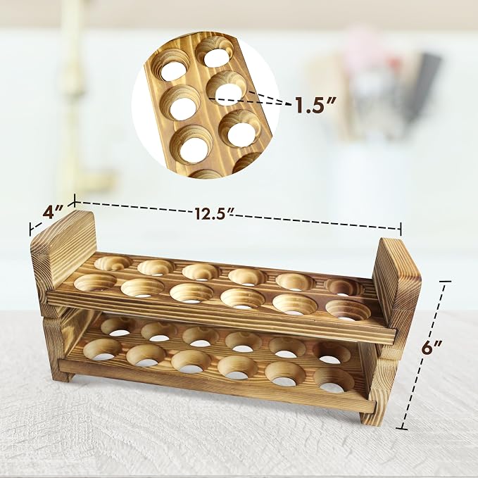 Expandable Stackable Wooden Egg Holder Countertop - Image 5