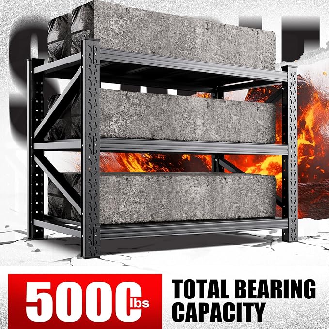 5000LBS Heavy Duty Storage Shelves, Rust Proof Large Metal Storage Rack - Image 4