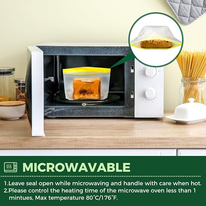 SPLF 24 Pack Reusable Food Storage Bags Dishwasher Microwave Safe, BPA Free - Image 6