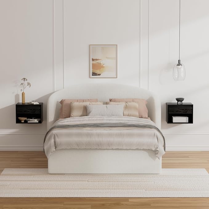 Floating Nightstand Set of 2, Wall Mounted Bedside Table - Image 5