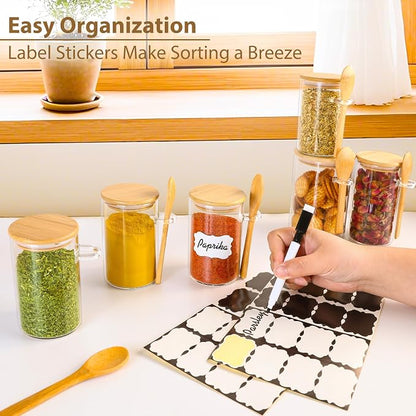 TBWIND 12 Pack 8 oz Round Glass Spice Jars - Image 5